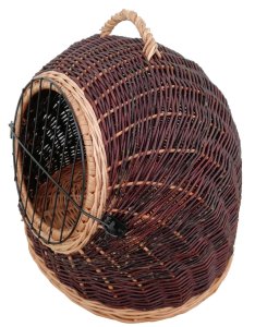 TRANSPORTER Z WIKLINY, BUDA, KLATKA DLA PSA/KOTA ("3" - 57 cm) ciemny
