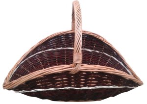 Kosz wiklinowy na drewno, kosz kominkowy (czarny-ecru) 57 cm