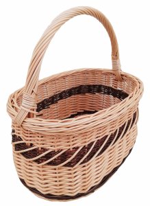 KOSZ wiklinowy NA ZAKUPY, GRZYBY , przeplatany