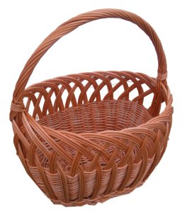 Kosz wiklinowy na zakupy, grzyby  (typ AŻUR zwykły) 34 cm 