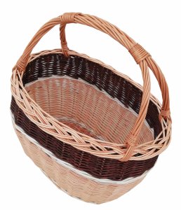 KOSZ wiklinowy NA ZAKUPY, GRZYBY  "z podwójną rączką, ciemny" 