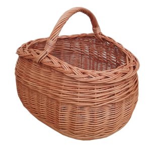 Kosz wiklinowy na zakupy, grzyby  (bardzo duży) 46 cm "zwykły"