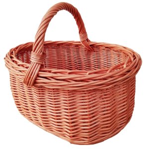 Kosz wiklinowy na zakupy, grzyby (duży) 40 cm (zwykły)