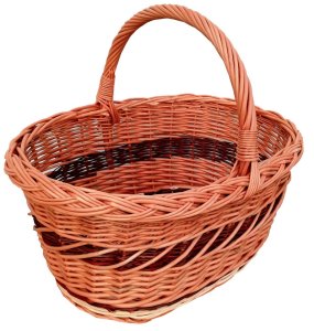 Kosz wiklinowy na zakupy, grzyby (duży) 45 cm (kolorowy) 