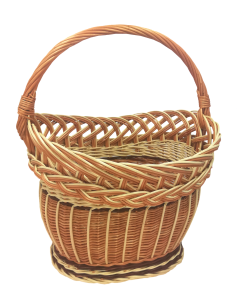 Kosz wiklinowy na zakupy, prezent, przeplatany, elegancki