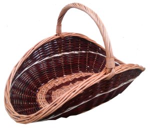 Kosz wiklinowy na drewno, kosz kominkowy (czarny-ecru) 66 cm