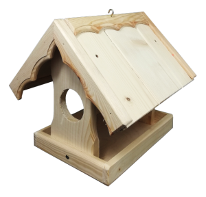 KARMNIK dla ptaków, drewniany, zwykły, naturalny