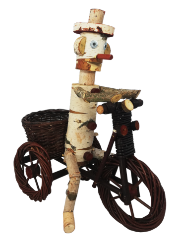 rowerzysta z brzozy do ogrodu figurka drewniania.png