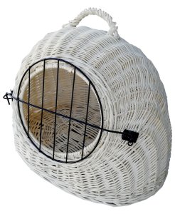 TRANSPORTER Z WIKLINY, BUDA, KLATKA DLA PSA/KOTA ("1" - 45 cm), ecru