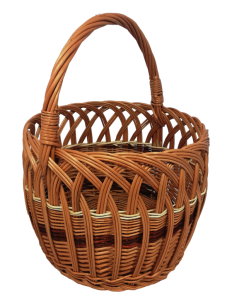 Koszyk wiklinowy na zakupy, grzyby, (ażur okrągły) KOLOR - 4