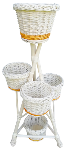 kwietnik stojak na kwiaty 5 doniczek pełny wyplot ecru kolor.png