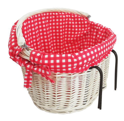 kosz rowerowy z garbem z wikliny wiklinowy ecru obszycie czerwone w kratkę.png