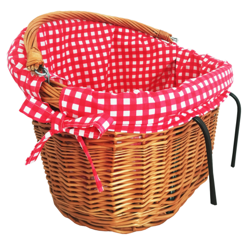 kosz rowerowy z garbem z wikliny wiklinowy naturalny obszycie czerwone w kratkę 2.png