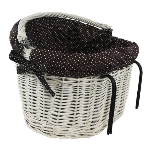 kosz wiklinowy rowerowy na rower z wikliny z garbem ecru z obszyciem brązowym.png