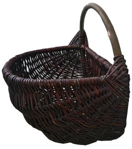 KOSZ WIKLINOWY NA KWIATY, półokrągły, na ścianę, (43 cm)
