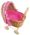 wózek wiklinowy dla lalek buda pełny różowy w kropki.png