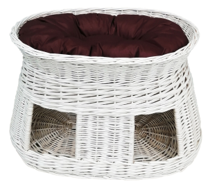 Buda/domek dla kota lub psa, duża, dwa wejścia, kolor ecru - z poduszką