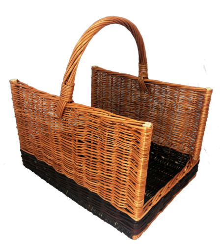 kosz na drewno kominkowy kwadrat naturalny z czarnym.png