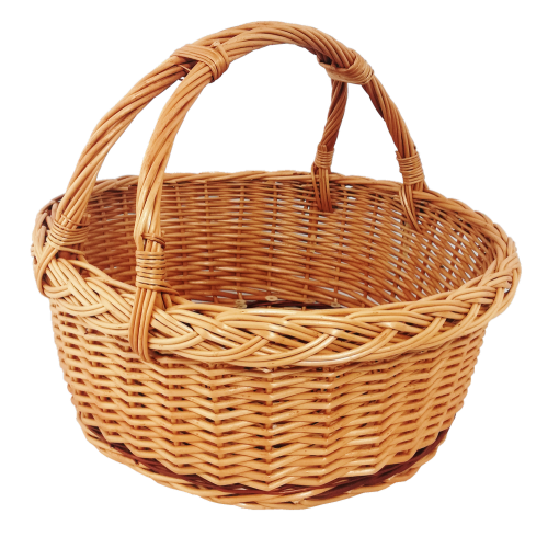 kosz wiklinowy z wikliny na zakupy okrągły podwójna rączka niski 2.png