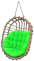 huśtawka wiklinowa z poduszką zieloną wiklinowy market.png
