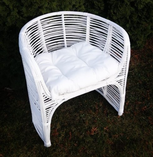 Fotel Rzymski Wiklina biały + poduszka biała Wiklinowy Market.jpg
