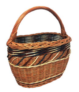 Kosz wiklinowy na zakupy, grzyby, piknik, kolorowy, dł. 43 cm