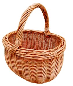 Kosz wiklinowy na zakupy, grzyby (mały) 31 cm