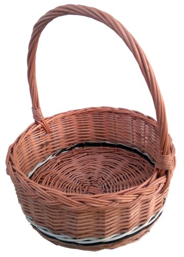 Koszyk świąteczny, wielkanocny, 26 cm - naturalny z paskiem