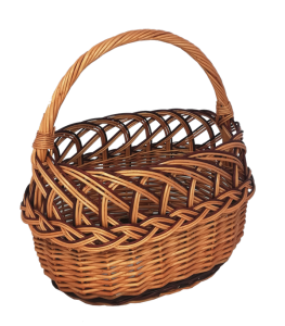 Kosz wiklinowy na zakupy, grzyby, prezent "AŻUR" zwykły, 36 cm KOLOR