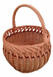 Koszyk wiklinowy na zakupy, grzyby, (ażur okrągły)