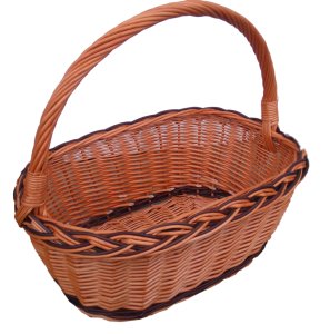 KOSZ WIKLINOWY NA ZAKUPY, GRZYBY, PIKNIK  (kolor)