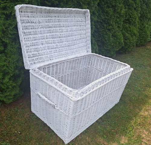 Kosz skrzynia wiklinowa wiklina malowana na biało iwarpol wiklinowy market.jpg