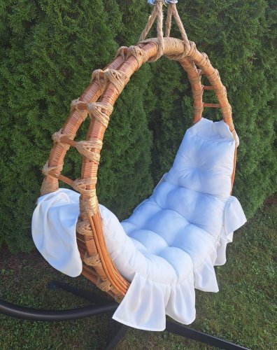 Hamak Wiklinowy naturalny + poduszka biała iwarpol Wiklinowy Market.jpg