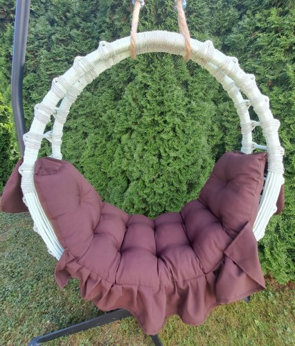 Huśtawka Hamak Miętowa +poduszka brąz Wiklinowa Iwarpol Wiklinowy Market.jpg