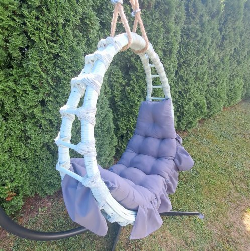 Huśtawka Hamak Miętowa +poduszka szara ciemna Wiklinowa Iwarpol Wiklinowy Market.jpg