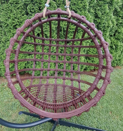 Huśtawka Wiklinowa, Fotel Wiszący Brązowy OKRĄGŁY Iwarpol Wiklinowy Market.jpg