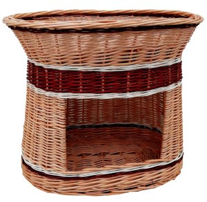 BUDA, DOMEK, BUDKA WIKLINOWA, LEGOWISKO DLA PSA LUB KOTA kolor "ecru-bordo"  