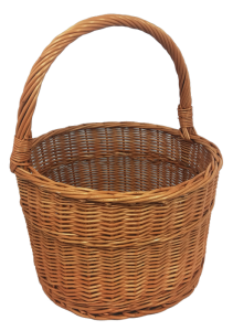 Kosz wiklinowy na zakupy, grzyby, piknik - wiadro