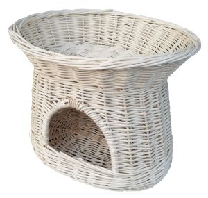 DOMEK, BUDA, BUDKA WIKLINOWA, LEGOWISKO DLA PSA LUB KOTA  (owalna, wejście łuk), kolor ECRU