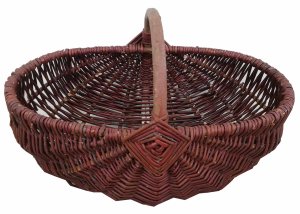 Kosz wiklinowy opałka, kobiałka, kształt owalny, 54 cm