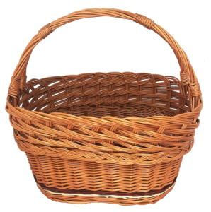 Koszyk wiklinowy na zakupy, grzyby , piknik, podwójna rączka, przeplatany