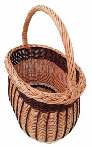 KOSZ wiklinowy NA ZAKUPY, GRZYBY  "gruszka" 38 cm