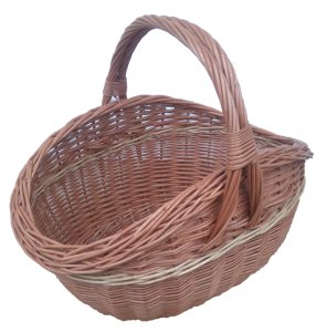 Kosz na drewno, typ INDOR (57 cm)  pas ecru - środek