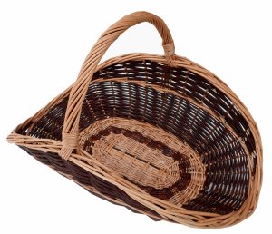 Kosz wiklinowy na drewno, kosz kominkowy (ciemny) 57 cm 