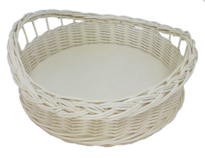 TACA WIKLINOWA NA PŁYCIE (średnica 37 cm)  ECRU