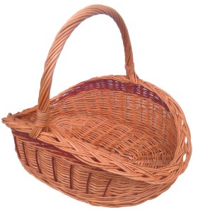 Kosz wiklinowy kominkowy na drewno (z długą rączką) 57 cm