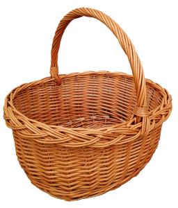 Koszyk wiklinowy świąteczny, na zakupy, grzyby, piknik - średni