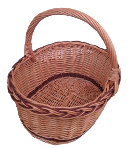 Kosz wiklinowy na małe zakupy, owoce 