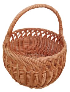 Koszyk wiklinowy na zakupy, grzyby, (ażur okrągły, zwykły)