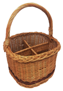 Wiklinowy kosz butelkowy, na butelki mały (4 butelki) kolor